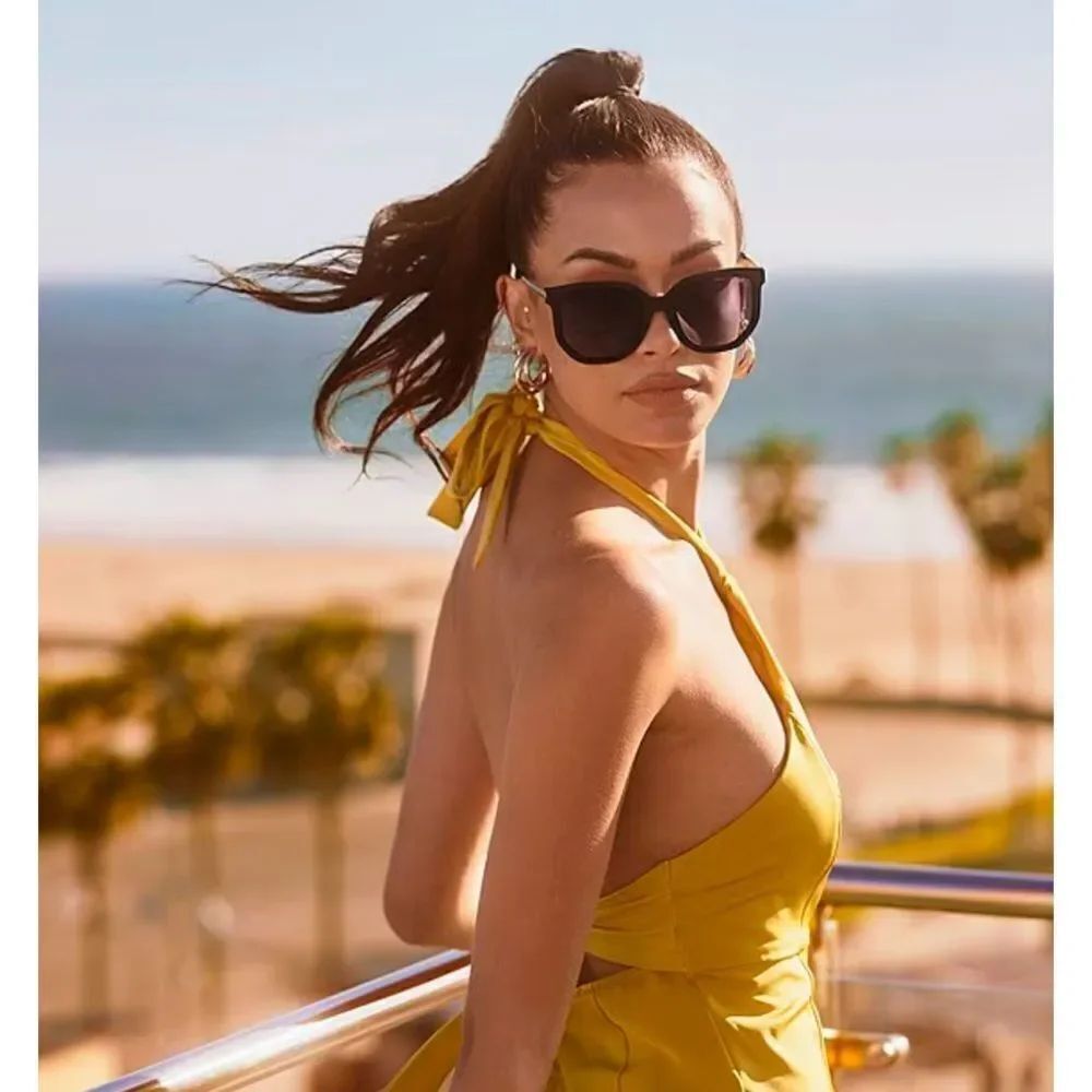 Quay Australia Women's Coffee Run 53mm Round Cat Eye Sunglasses ⭐️